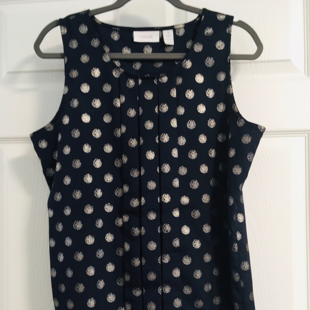 Chico’s Navy/Silver Slvls Blouse